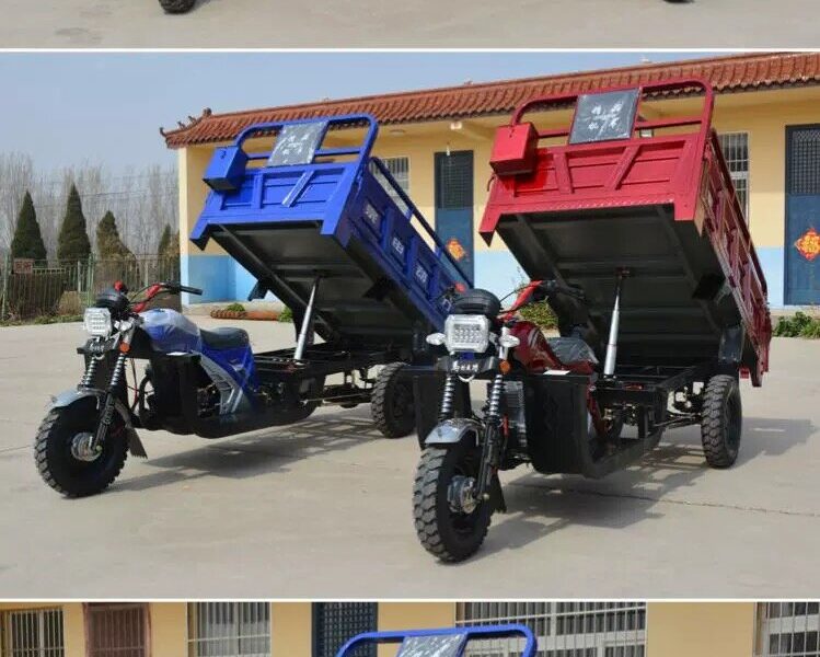 Heavy Loading 3-Wheel Petrol Motorcycle with Hydraulic Dumper/Open Body Motorized Cargo Loading Tricycle/Rickshaw