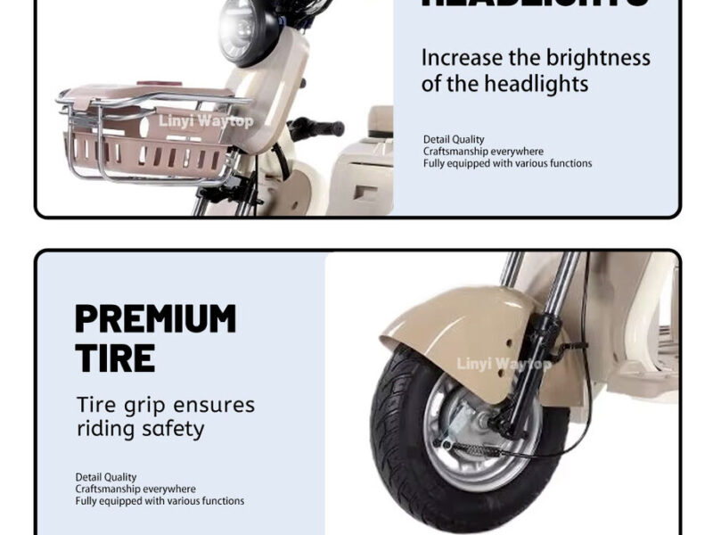 High Quality 3-Seat Electric Tricycle for Adults Single-Speed 30-50km/h Power Open LCD Display Electric Frame Furniture Smart