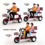 High Quality 3-Seat Electric Tricycle for Adults Single-Speed 30-50km/h Power Open LCD Display Electric Frame Furniture Smart - image 6