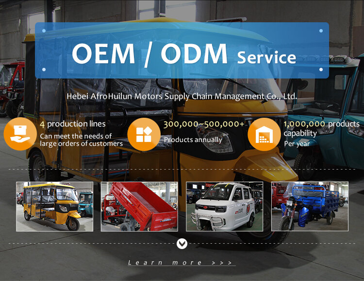 High Quality 8 Passenger Open Body Electric Tricycle Tuk Tuk with >1000W Power 70km/h Max Speed Ready to Ship