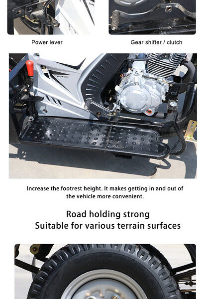 High Quality Gasoline Cargo Tricycle Van for Sale 2025 China Heavy Duty Closed Cabin Three Wheel Motorcycle