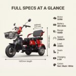 Hot Selling 48v Electric Adult Scooter Open Body Design with Colorful Rice for Sale Cheap 3 Wheel Tricyele Electric Trike - image 2