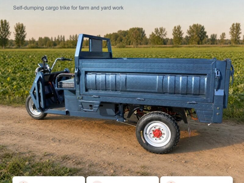 Hydraulic Self-unloading Heavy Duty Electric Tricycle 3000W 500KG Open Body Construction Agriculture