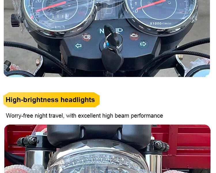 Made in China New High-speed Heavy-duty 200cc Open Cargo Tricycle Motorcycle Agricultural Use Gasoline Powered
