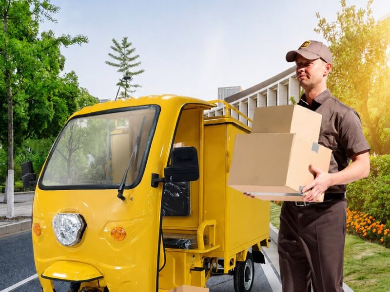 Multi-functional Cheap Thickened Cargo Hold 3 Wheel Enclosed 800w Electric Tricycles for Box