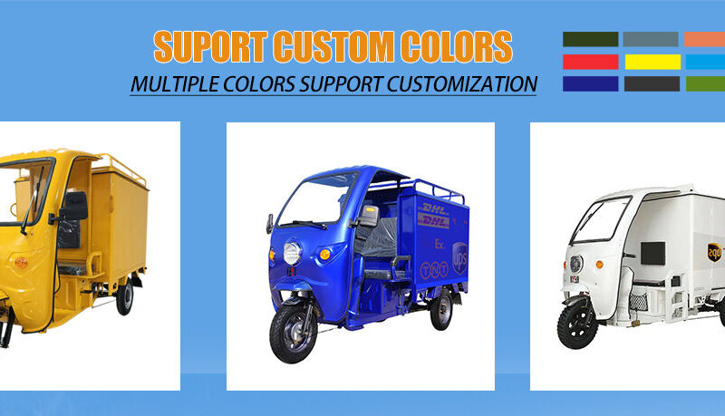 Multi-functional Cheap Thickened Cargo Hold 3 Wheel Enclosed 800w Electric Tricycles for Box