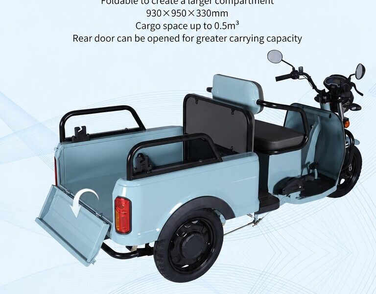 New Energy Fashion 72v Cargo Tricycle FY Design Front Rear Airbag 1000W Motorized Adult Size Electric Pure Electric Tricycle