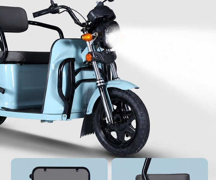 New Energy Fashion 72v Cargo Tricycle FY Design Front Rear Airbag 1000W Motorized Adult Size Electric Pure Electric Tricycle