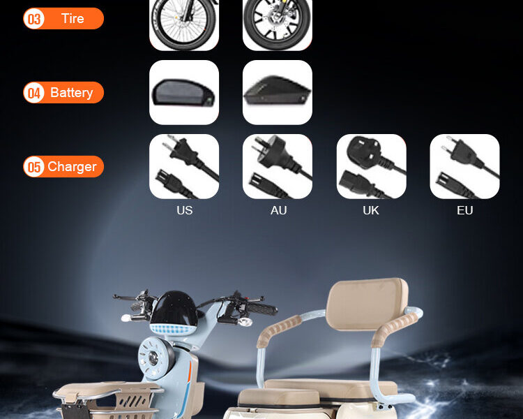 Open Body Adult Electric Tricycle with 500W-1200W Motor 35km/h Speed & 200kg Payload