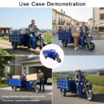 Open Body Cargo Motorized Tricycle Right Three Wheel Motorcycle Gasoline Engine 250cc 1000W Utility Transport - image 3