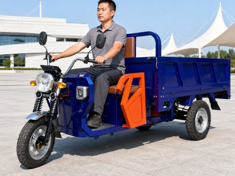Over 1000W Electric Cargo Tricycle Over 60V Open Body Three Wheel Utility Vehicle 54km/h 90km Range 25 Degree Climbing