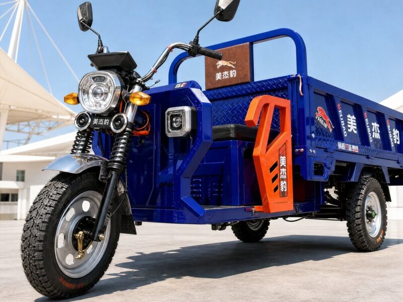 Over 1000W Electric Cargo Tricycle Over 60V Open Body Three Wheel Utility Vehicle 54km/h 90km Range 25 Degree Climbing