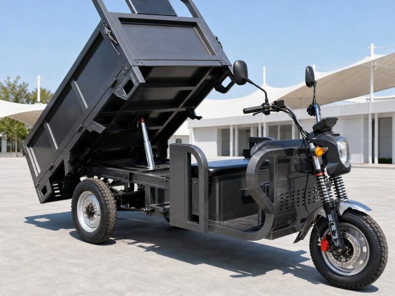 Over 1000W Over 60V Electric Cargo Tricycle Open Body Three Wheel Utility Transport Vehicle Tilting Bed 54km/h