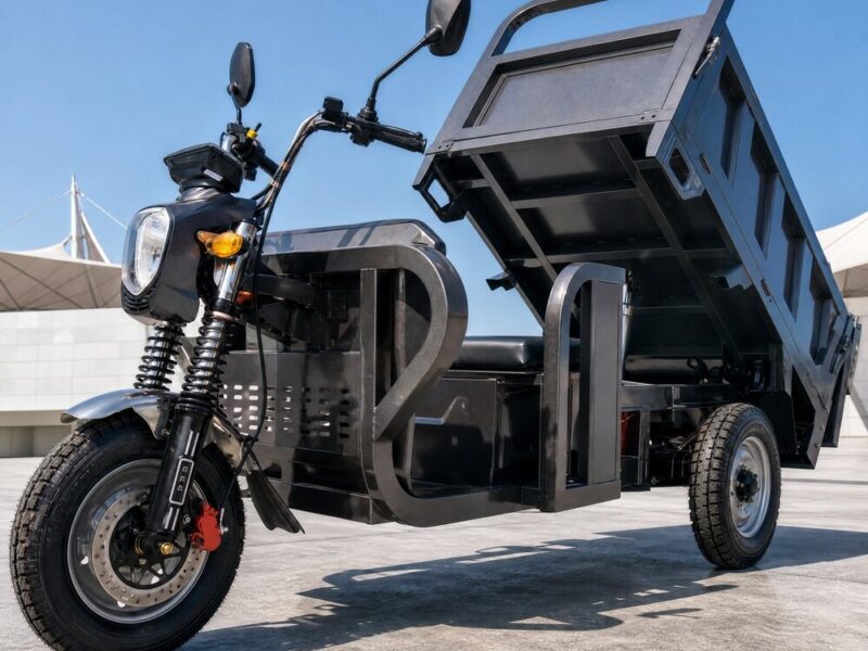 Over 1000W Over 60V Electric Cargo Tricycle Open Body Three Wheel Utility Transport Vehicle Tilting Bed 54km/h