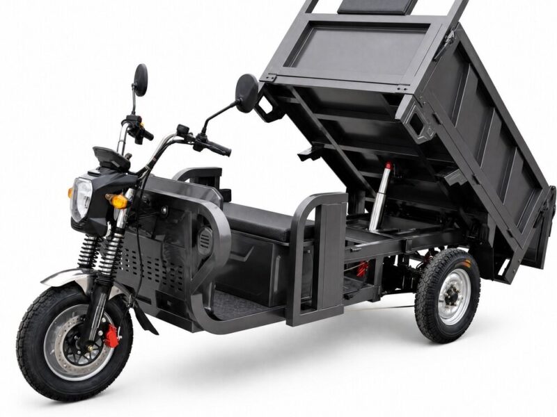Over 1000W Over 60V Electric Cargo Tricycle Open Body Three Wheel Utility Transport Vehicle Tilting Bed 54km/h