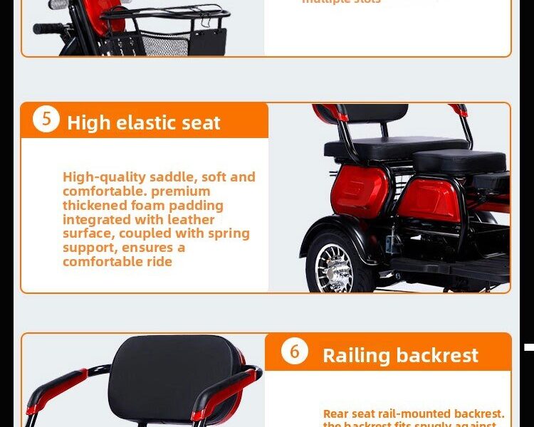 Own Factory Cross-border Wholesale Open Electric Tricycle for Adults Elderly Cargo Use <200W Power 30km/h Speed 100-200kg