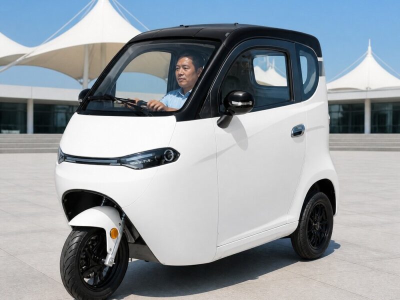 Spare Parts Electric Adult Closed Tricycle with Lithium Battery 2000W 72V 3 Passengers High Payload Capacity 45km/h 90km Range