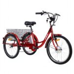 The Newest Hot Adult Electric Tricycle 24 Inch 3 Wheel with Lithium Battery Brushless Motor Rear Basket & 300KG Load Capacity - image 3