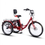 The Newest Hot Adult Electric Tricycle 24 Inch 3 Wheel with Lithium Battery Brushless Motor Rear Basket & 300KG Load Capacity - image 5