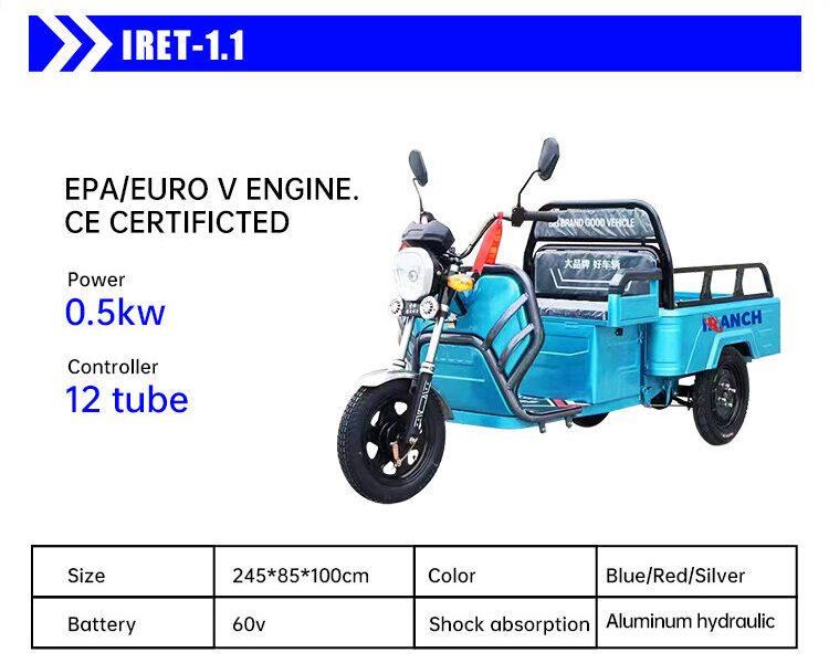 Economical and Efficient Open Body 3-Wheel Tricycle with 400kg Payload Capacity for Business Cargo Use and Budget