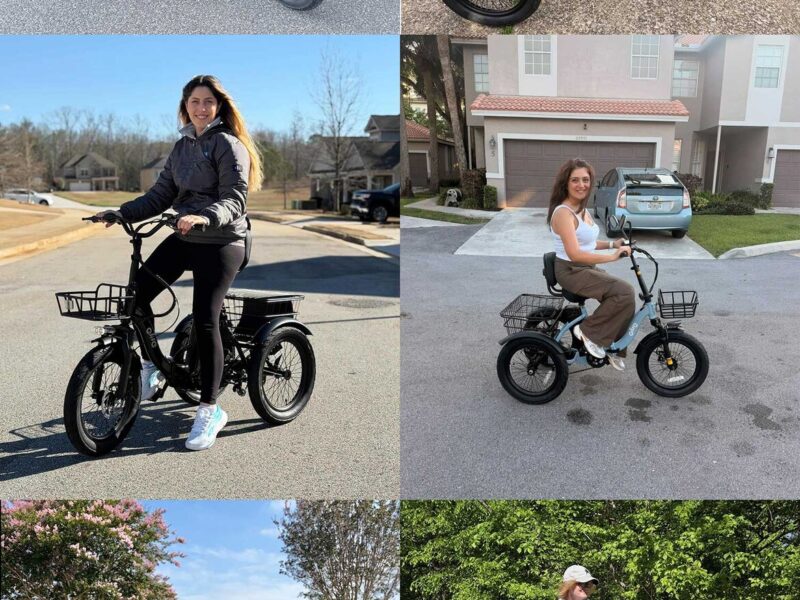 US Stock Folding 3 Wheels Pedal-Assist Elderly Mini Electric Cargo Trike Bike