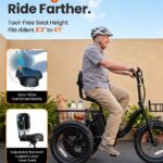 US Stock Folding 3 Wheels Pedal-Assist Elderly Mini Electric Cargo Trike Bike - image 3
