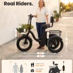 US Stock Folding 3 Wheels Pedal-Assist Elderly Mini Electric Cargo Trike Bike - image 4