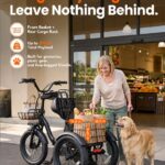 US Stock Folding 3 Wheels Pedal-Assist Elderly Mini Electric Cargo Trike Bike - image 5