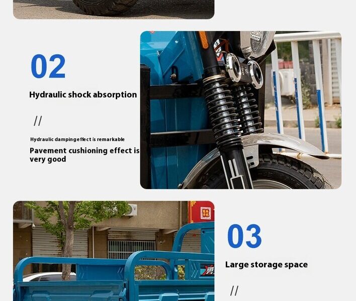 Wholesale 850W-1000W Electric Cargo Tricycle 60V 3-Wheel Bike for Adults with Open Body Electric Motorcycle Tricycle