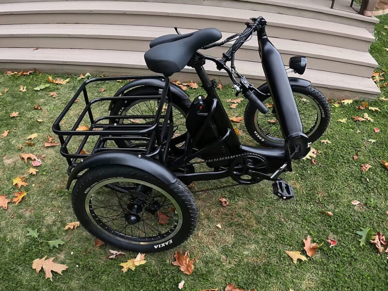 Wholesale Heavy Duty Fat Tire Electric Trike Folding 3 Wheel Electric Bike for Adults with Rear Rack